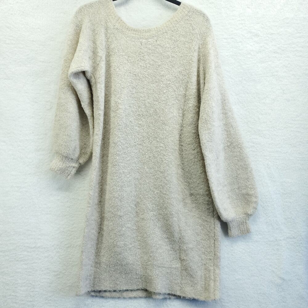 American Eagle Women's Off Shoulder Boucle Wool Blend Sweater Dress Large - Picture 3 of 10